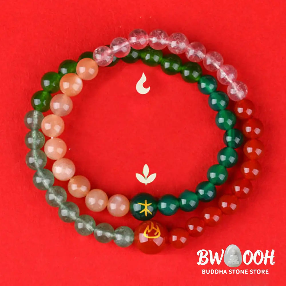 Buddha Stones Five Elements Various Agate Crystal Pearl Black Onyx White Agate White Crystal Luck Bracelet - BWOOOH