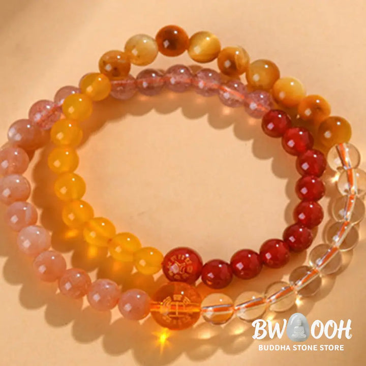 Buddha Stones Five Elements Various Agate Crystal Pearl Black Onyx White Agate White Crystal Luck Bracelet - BWOOOH