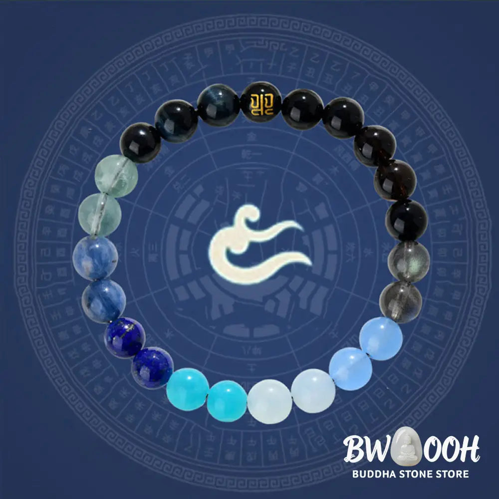 Buddha Stones Five Elements Various Agate Crystal Rutilated Quartz Tiger Eye Yellow Agate Citrine Luck Bracelet