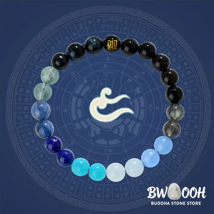 Buddha Stones Five Elements Various Agate Crystal Rutilated Quartz Tiger Eye Yellow Agate Citrine Luck Bracelet