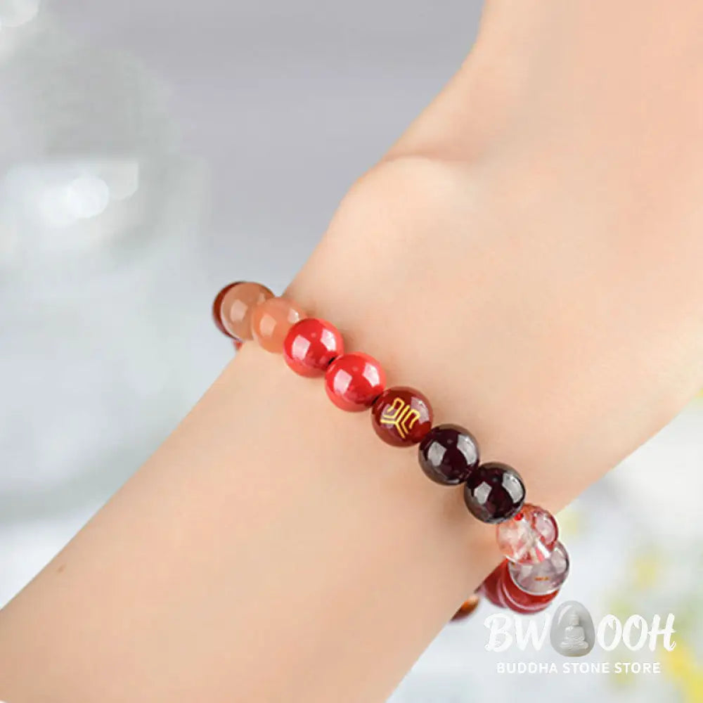 Buddha Stones Five Elements Various Agate Crystal Rutilated Quartz Tiger Eye Yellow Agate Citrine Luck Bracelet