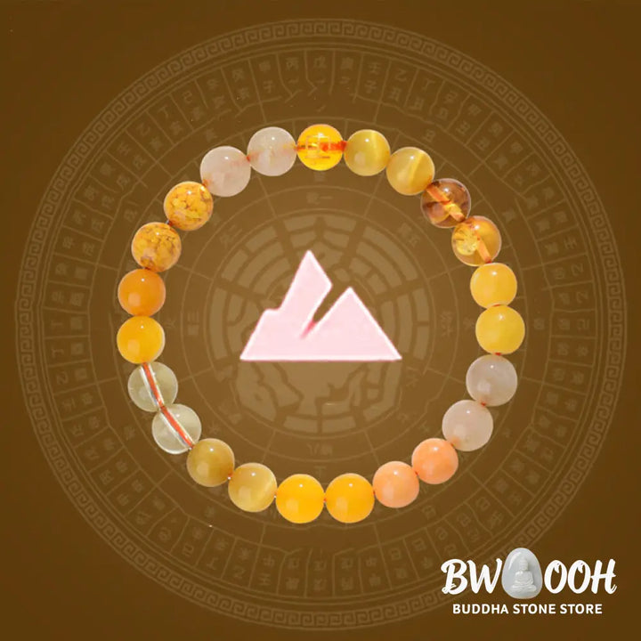 Buddha Stones Five Elements Various Agate Crystal Rutilated Quartz Tiger Eye Yellow Agate Citrine Luck Bracelet