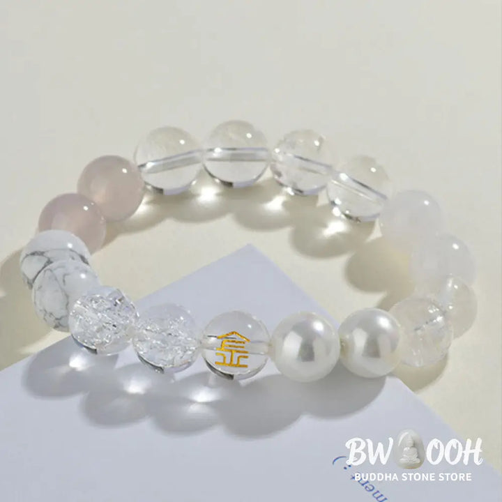 Buddha Stones Five Elements Various Agate Crystal Rutilated Quartz Tiger Eye Yellow Agate Citrine Luck Bracelet