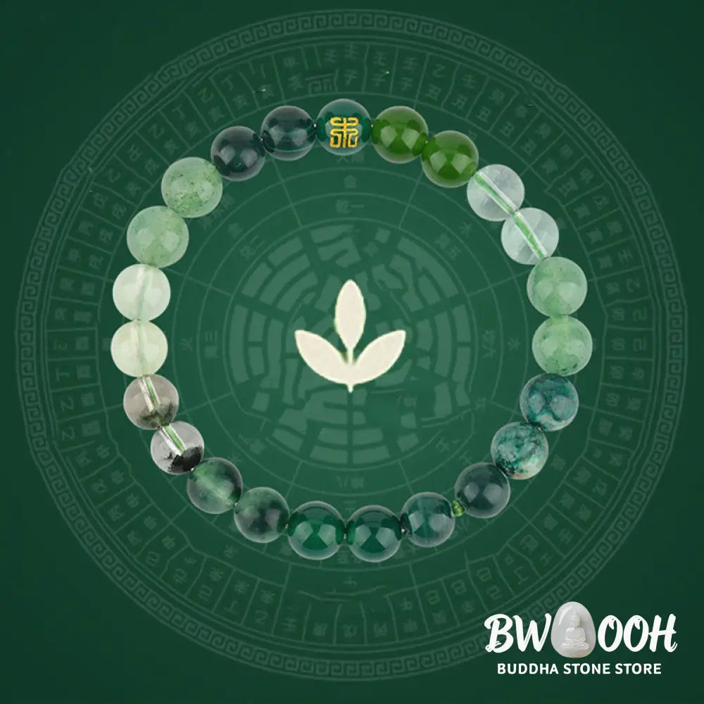 Buddha Stones Five Elements Various Agate Crystal Rutilated Quartz Tiger Eye Yellow Agate Citrine Luck Bracelet
