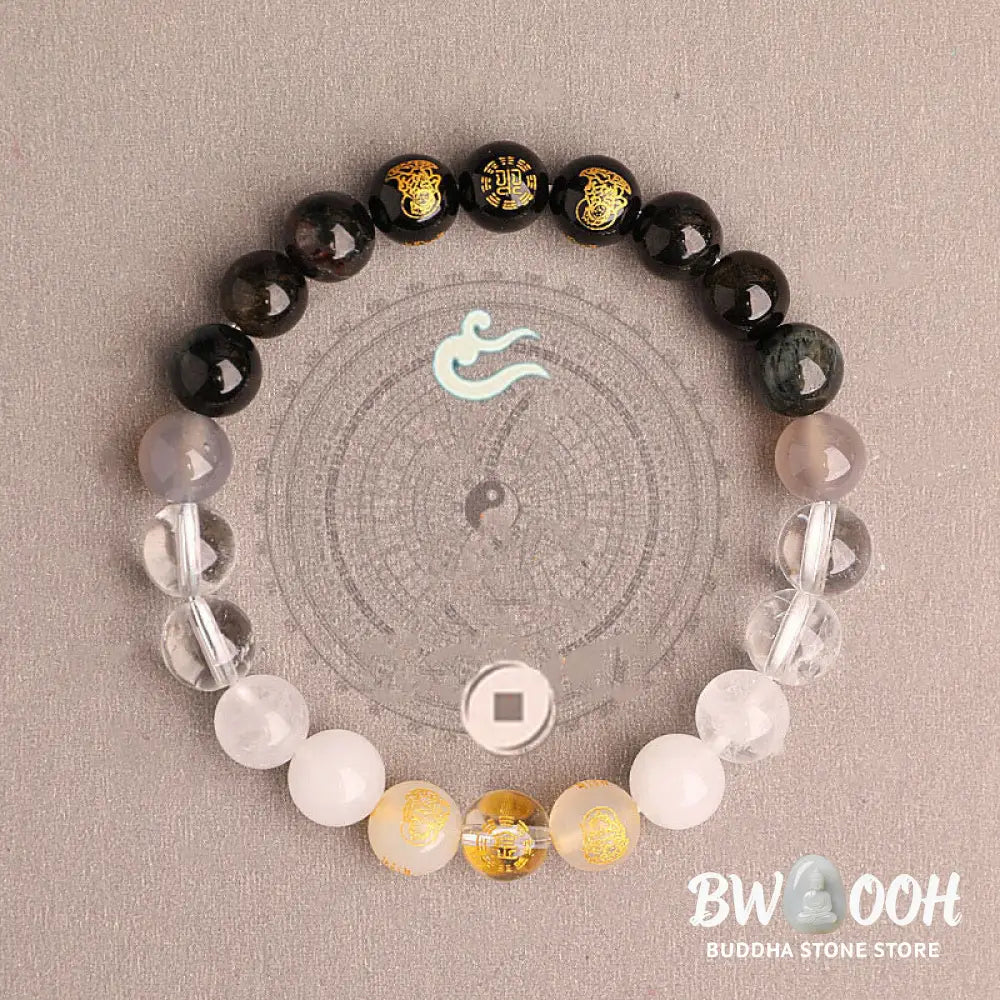 Buddha Stones Five Elements Various Agate Crystal South Red Agate Strawberry Quartz Sun Stone Citrine Luck Bracelet