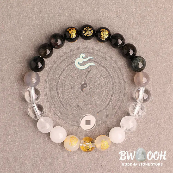 Buddha Stones Five Elements Various Agate Crystal South Red Agate Strawberry Quartz Sun Stone Citrine Luck Bracelet