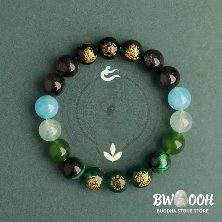 Buddha Stones Five Elements Various Agate Crystal South Red Agate Strawberry Quartz Sun Stone Citrine Luck Bracelet