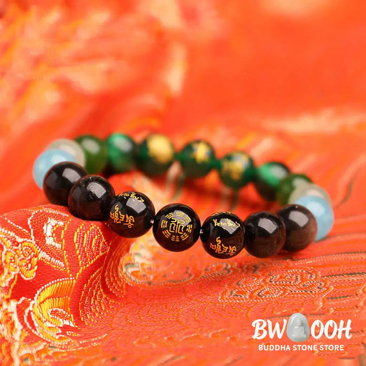 Buddha Stones Five Elements Various Agate Crystal South Red Agate Strawberry Quartz Sun Stone Citrine Luck Bracelet