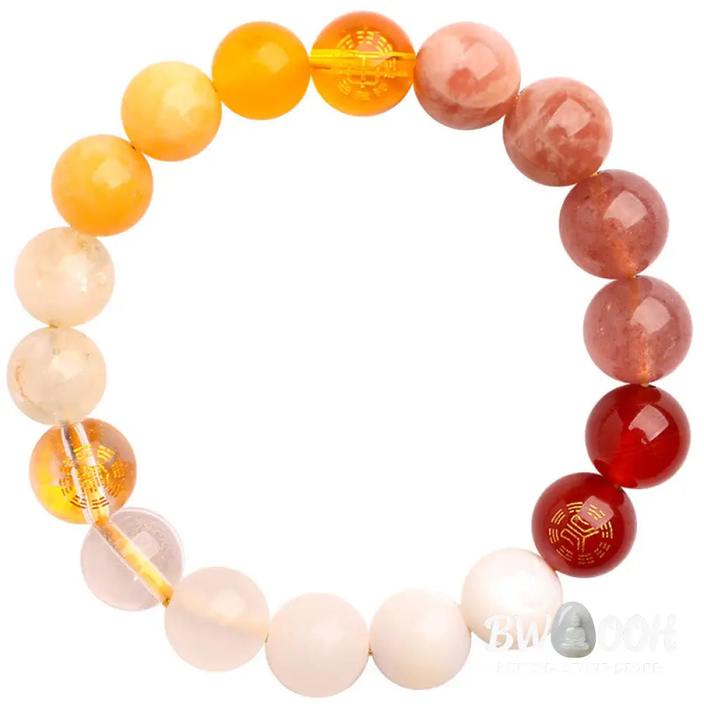 Buddha Stones Five Elements Various Agate Crystal Sun Stone Wisdom Bracelet - BWOOOH - Bracelet