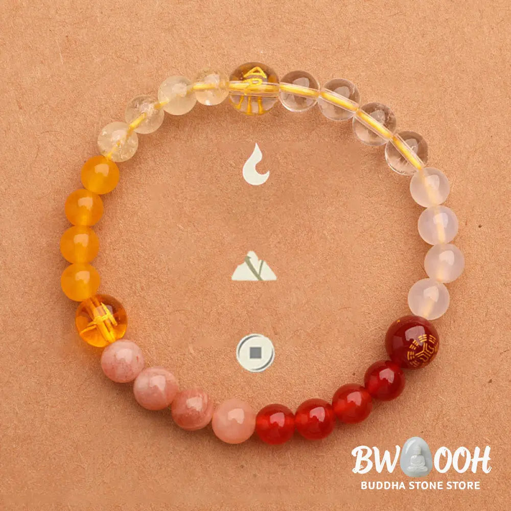Buddha Stones Five Elements Various Agate Crystal Sun Stone Wisdom Bracelet - BWOOOH - Bracelet