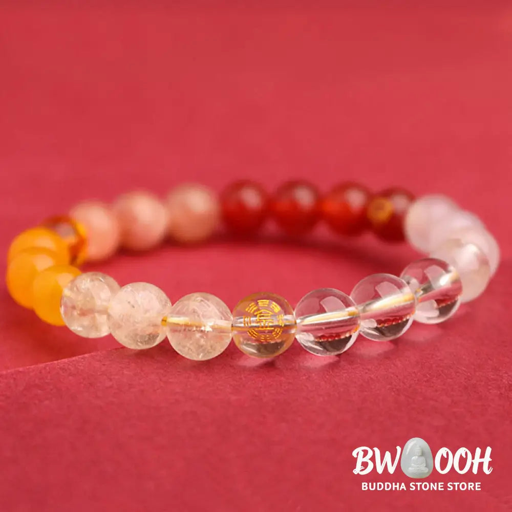 Buddha Stones Five Elements Various Agate Crystal Sun Stone Wisdom Bracelet - BWOOOH - Bracelet