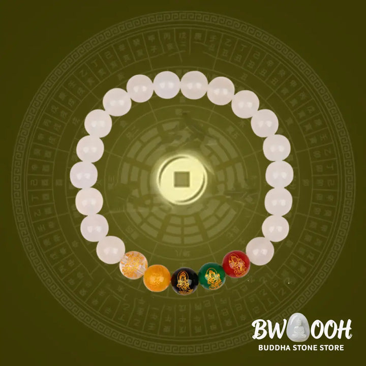 Buddha Stones Five Elements Various Agate Jambhala Luck Bracelet - BWOOOH - Bracelet