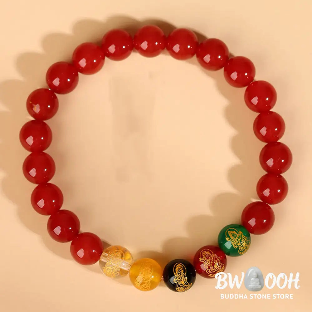 Buddha Stones Five Elements Various Agate Jambhala Luck Bracelet - BWOOOH - Bracelet