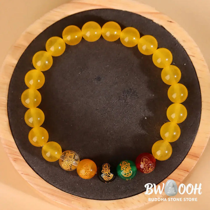 Buddha Stones Five Elements Various Agate Jambhala Luck Bracelet - BWOOOH - Bracelet