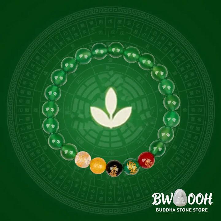 Buddha Stones Five Elements Various Agate Jambhala Luck Bracelet - BWOOOH - Bracelet