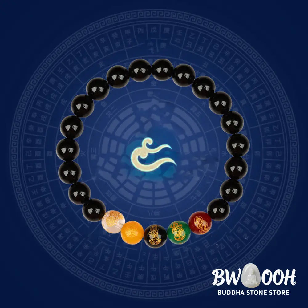 Buddha Stones Five Elements Various Agate Jambhala Luck Bracelet - BWOOOH - Bracelet