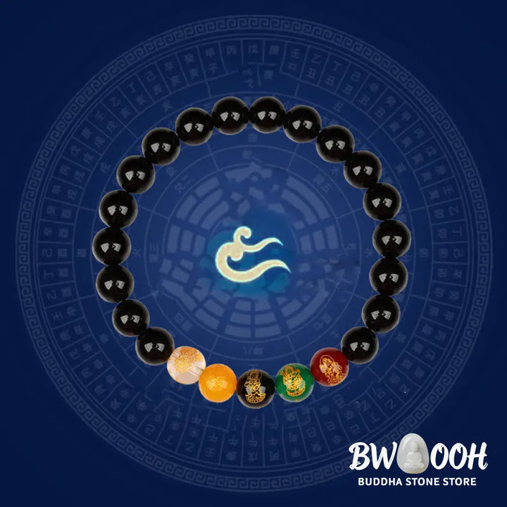Buddha Stones Five Elements Various Agate Jambhala Luck Bracelet - BWOOOH - Bracelet