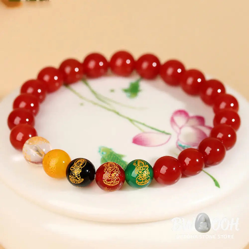Buddha Stones Five Elements Various Agate Jambhala Luck Bracelet - BWOOOH - Bracelet