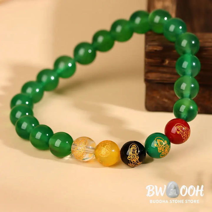 Buddha Stones Five Elements Various Agate Jambhala Luck Bracelet - BWOOOH - Bracelet
