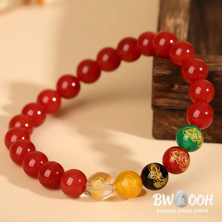 Buddha Stones Five Elements Various Agate Jambhala Luck Bracelet - BWOOOH - Bracelet