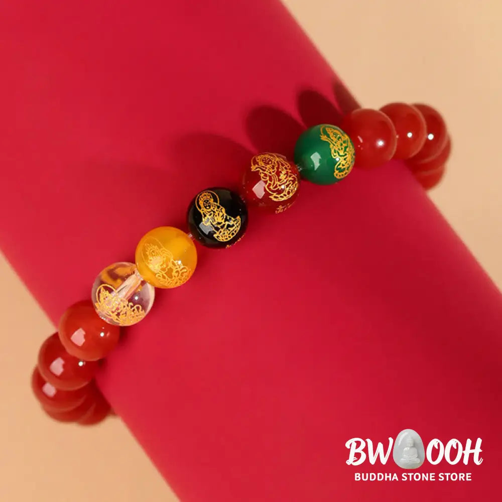 Buddha Stones Five Elements Various Agate Jambhala Luck Bracelet - BWOOOH - Bracelet