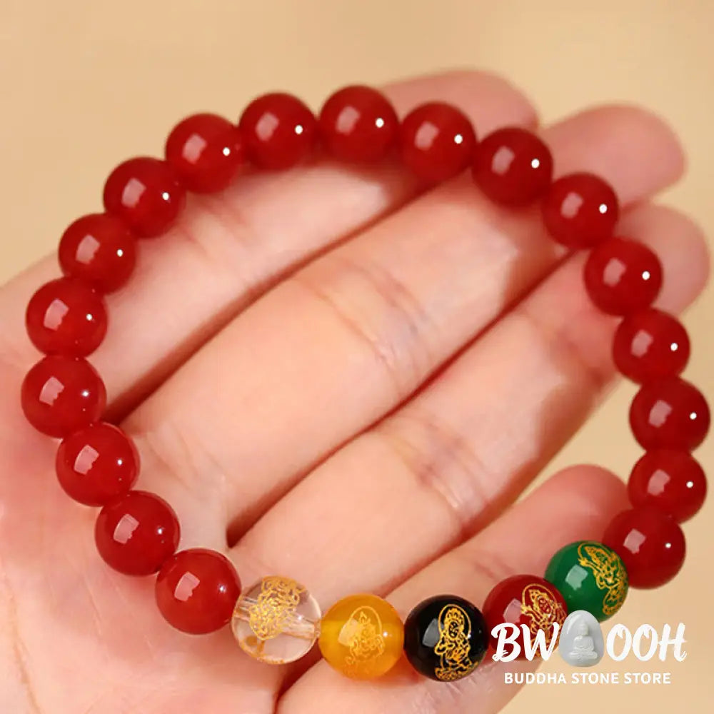Buddha Stones Five Elements Various Agate Jambhala Luck Bracelet - BWOOOH - Bracelet