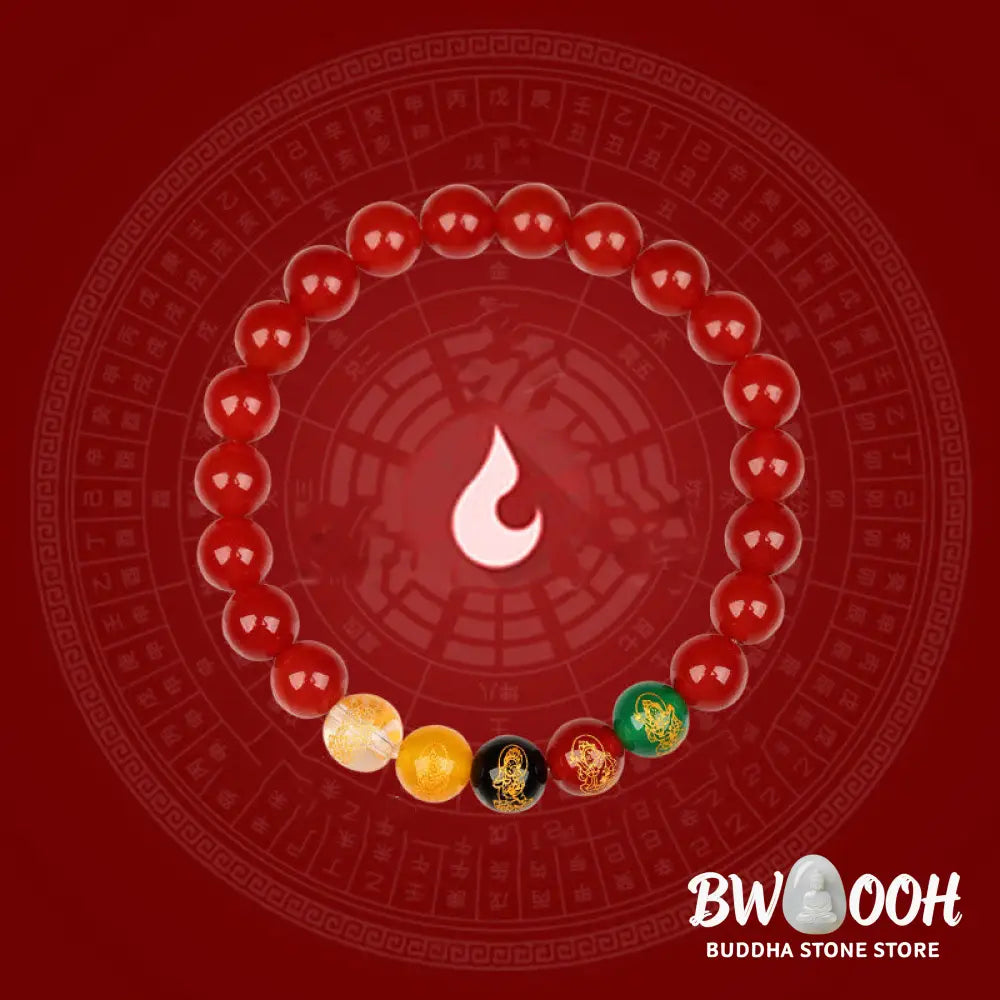 Buddha Stones Five Elements Various Agate Jambhala Luck Bracelet - BWOOOH - Bracelet