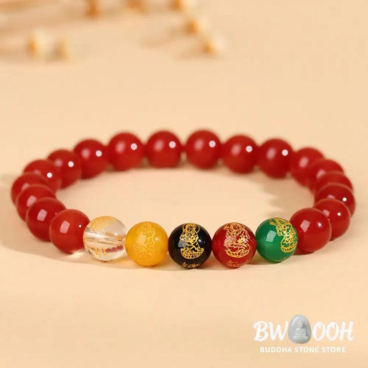 Buddha Stones Five Elements Various Agate Jambhala Luck Bracelet - BWOOOH - Bracelet