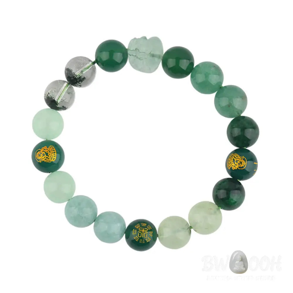 Buddha Stones Five Elements Various Crystal Agate Pixiu Wealth Bracelet - BWOOOH - Bracelet