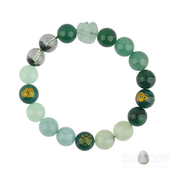 Buddha Stones Five Elements Various Crystal Agate Pixiu Wealth Bracelet - BWOOOH - Bracelet