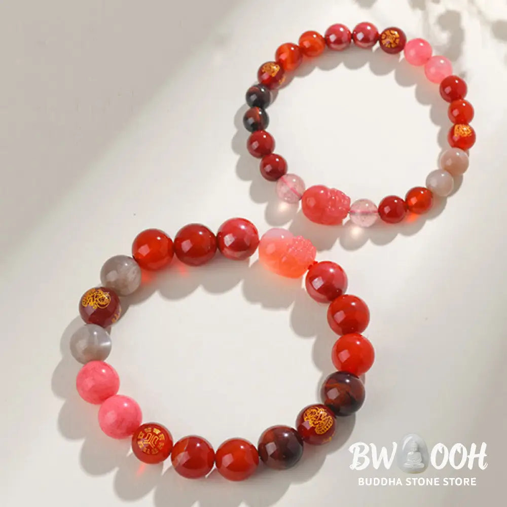 Buddha Stones Five Elements Various Crystal Agate Pixiu Wealth Bracelet - BWOOOH - Bracelet