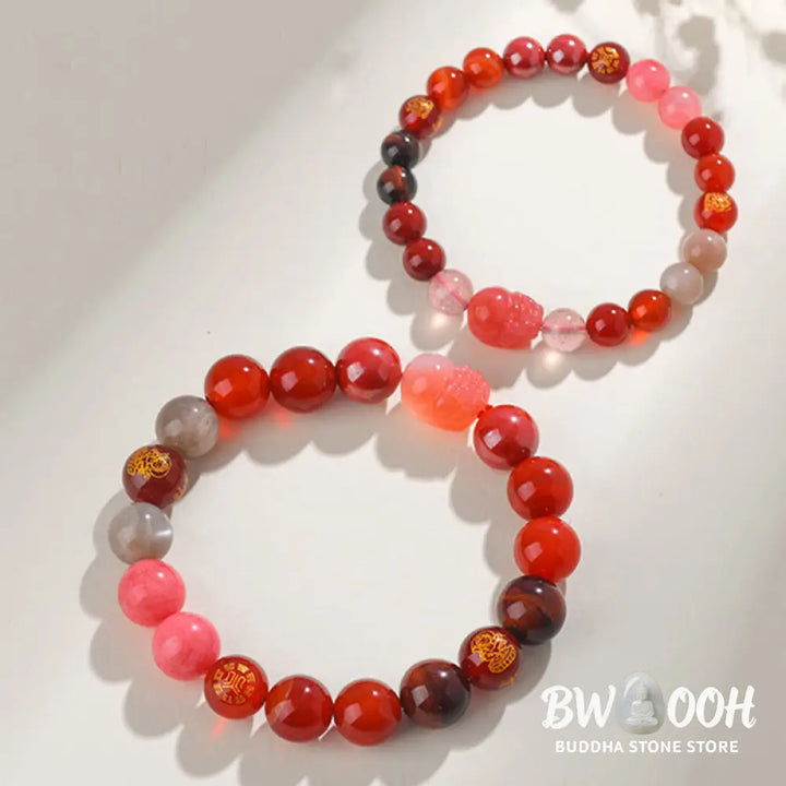 Buddha Stones Five Elements Various Crystal Agate Pixiu Wealth Bracelet - BWOOOH - Bracelet