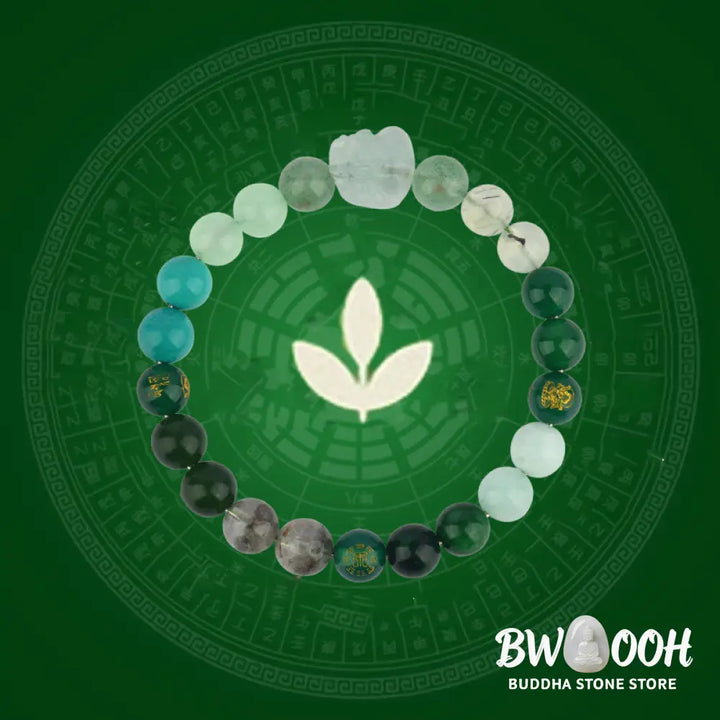 Buddha Stones Five Elements Various Crystal Agate Pixiu Wealth Bracelet - BWOOOH - Bracelet