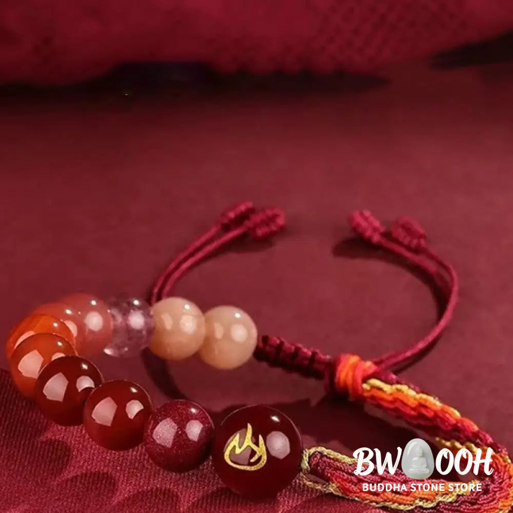 Buddha Stones Five Elements Various Crystal Agate Wealth Reincarnation Knot Braid Bracelet - BWOOOH - Bracelet