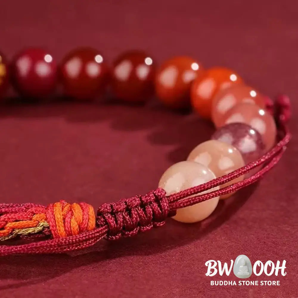 Buddha Stones Five Elements Various Crystal Agate Wealth Reincarnation Knot Braid Bracelet - BWOOOH - Bracelet