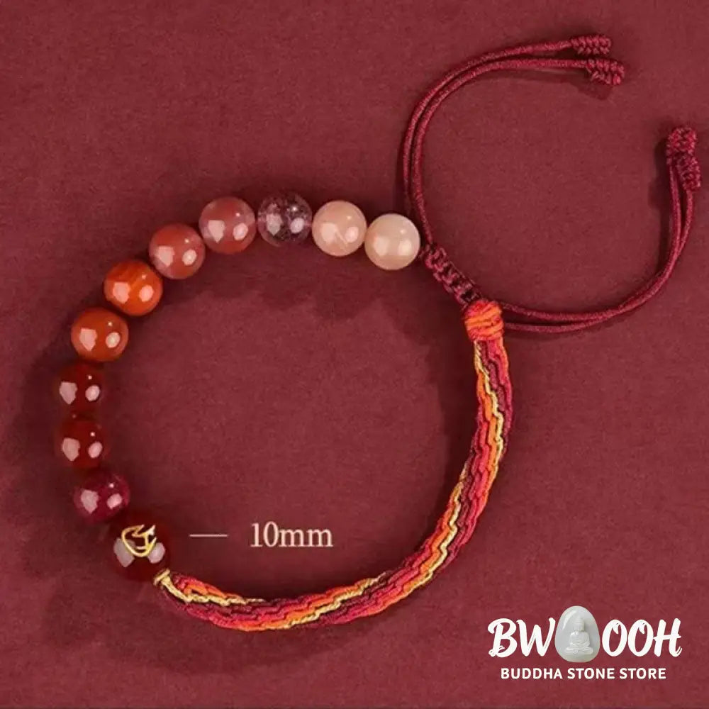 Buddha Stones Five Elements Various Crystal Agate Wealth Reincarnation Knot Braid Bracelet - BWOOOH - Bracelet