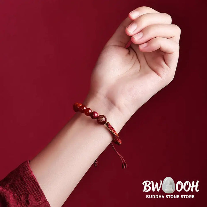 Buddha Stones Five Elements Various Crystal Agate Wealth Reincarnation Knot Braid Bracelet - BWOOOH - Bracelet