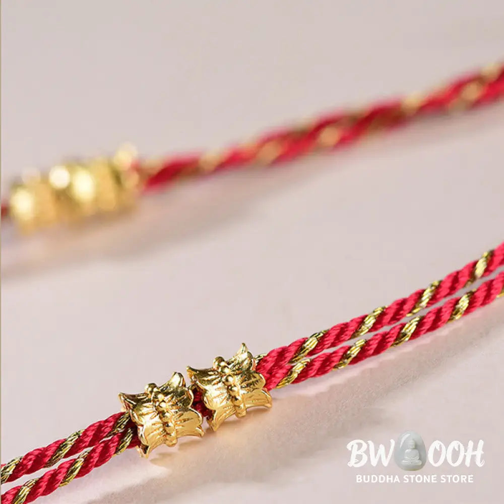 Buddha Stones Five-Emperor Coins Copper Balance Hand-Woven String Bracelet - Bracelet