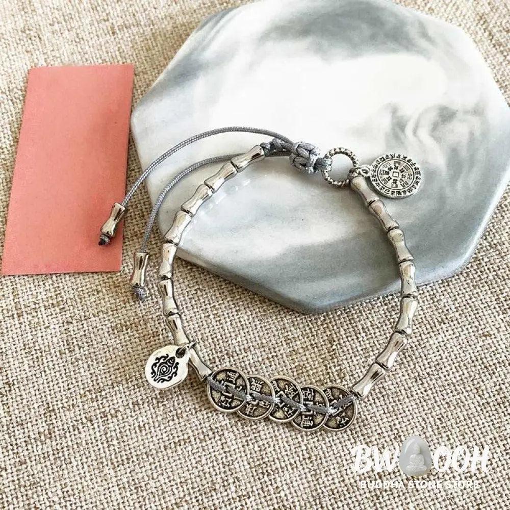 Buddha Stones Five Emperor Coins Mountain Ghosts Spend Money Bracelet - BWOOOH - Five-Emperor Coins(Wrist
