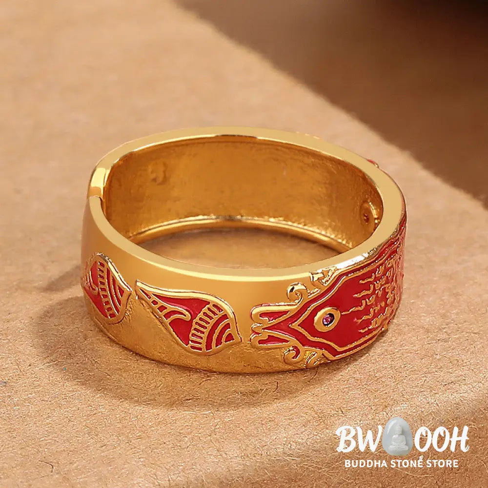 Buddha Stones Five Scriptures Copper Healing Ring - BWOOOH - Five Scriptures(Adjustable) - Ring