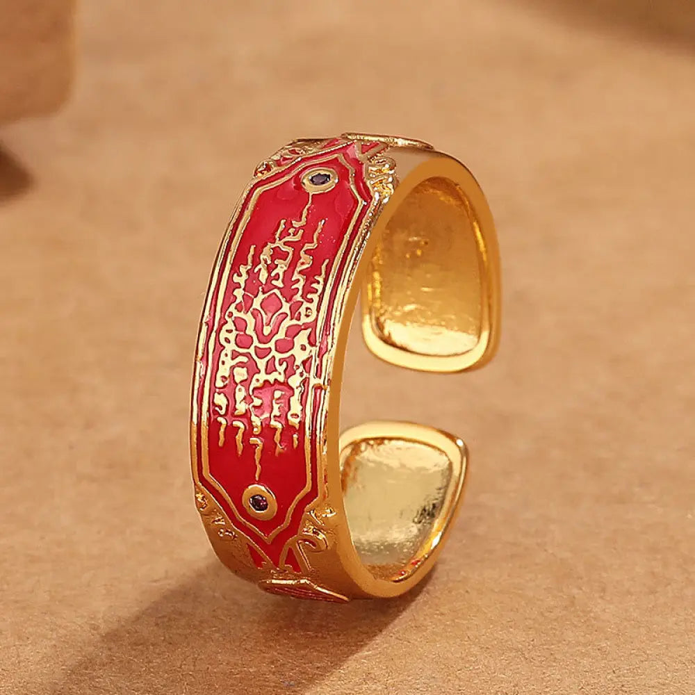 BWOOOH Five Scriptures Copper Healing Ring — Copper spiritual jewelry for spiritual healing and mindful living