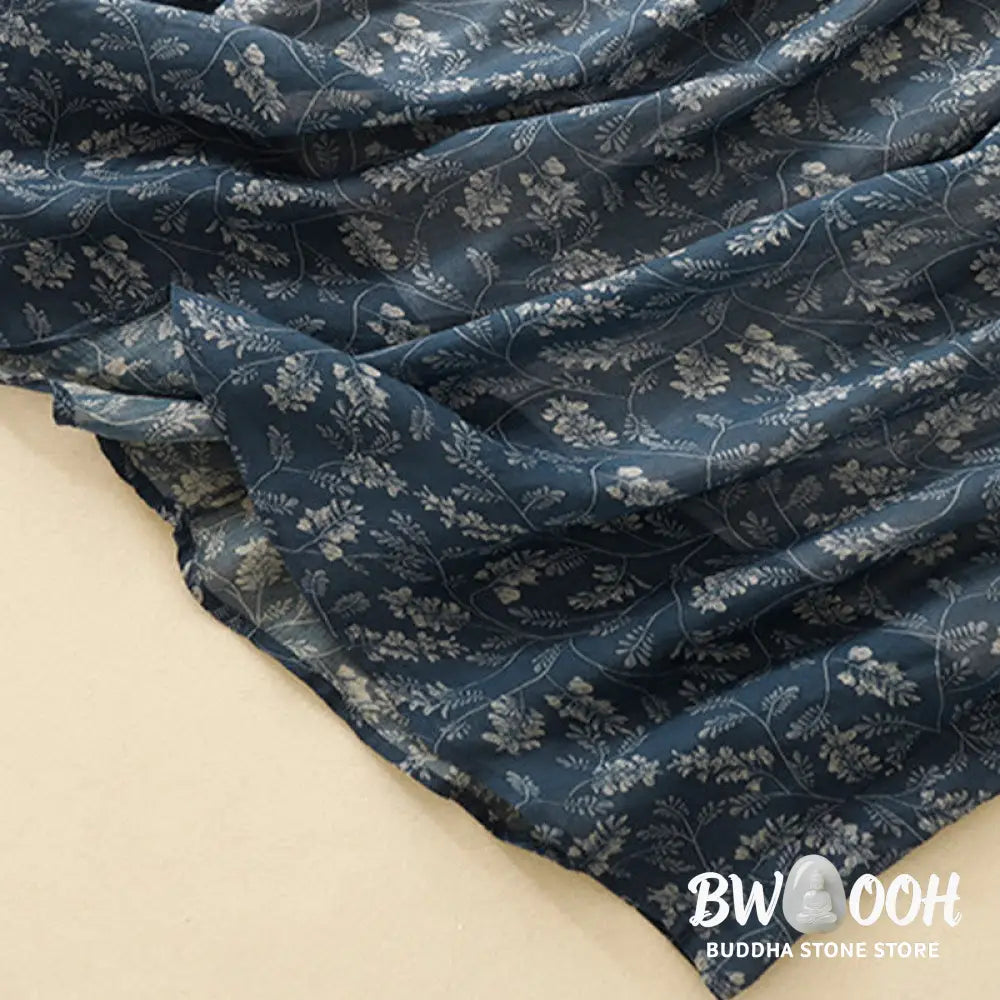 Buddha Stones Floral A-line Elastic Waist Cotton Linen Women’s Skirt With Pockets - Skirt