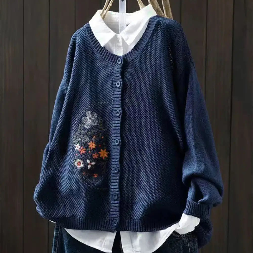 BWOOOH Floral Embroidery Buttons Cotton Women&