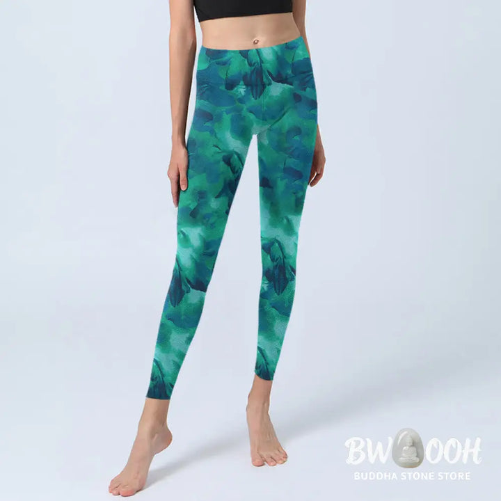 BWOOOH printed yoga leggings - Floral Print Gym Leggings Women&