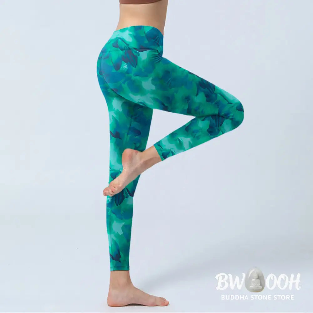 BWOOOH printed yoga leggings - Floral Print Gym Leggings Women&