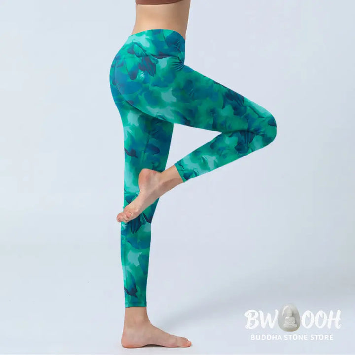 BWOOOH printed yoga leggings - Floral Print Gym Leggings Women&