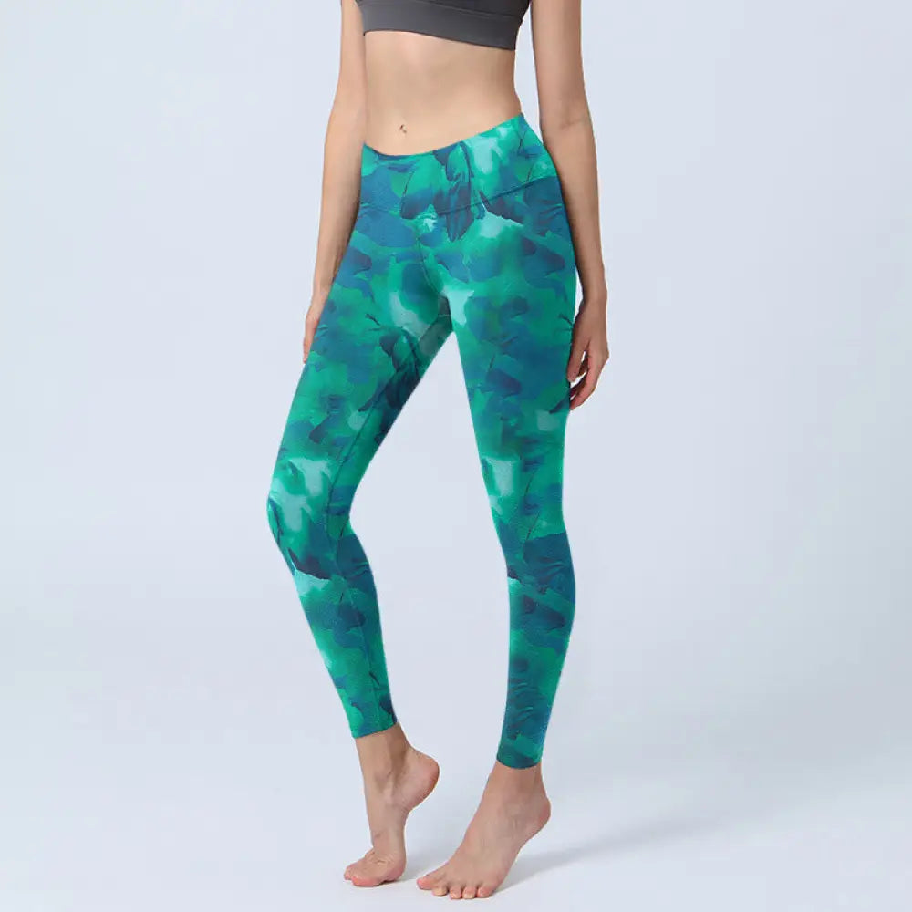 BWOOOH printed yoga leggings - Floral Print Gym Leggings Women&