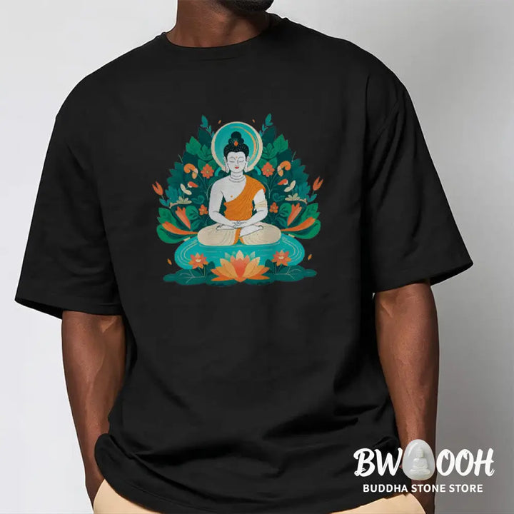 Buddha Stones Flower Grass Lotus Bodhisattva Tee T-shirt - T-Shirts