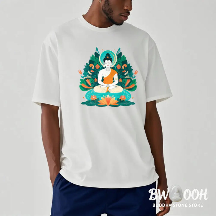 Buddha Stones Flower Grass Lotus Bodhisattva Tee T-shirt - T-Shirts