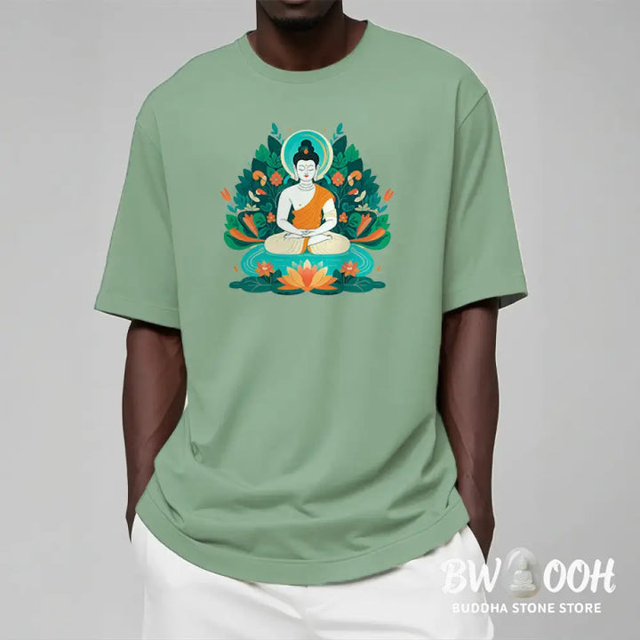 Buddha Stones Flower Grass Lotus Bodhisattva Tee T-shirt - T-Shirts